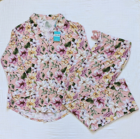 Posh Peanut Luxe Pajamas Set Margot Floral Long Sleeve Bamboo Women 2XL NWT - Picture 2 of 10